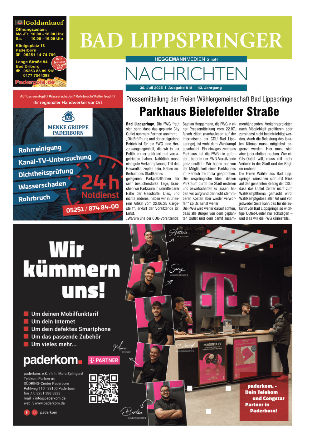 Bad Lippspringer Nachrichten Ausgabe 818