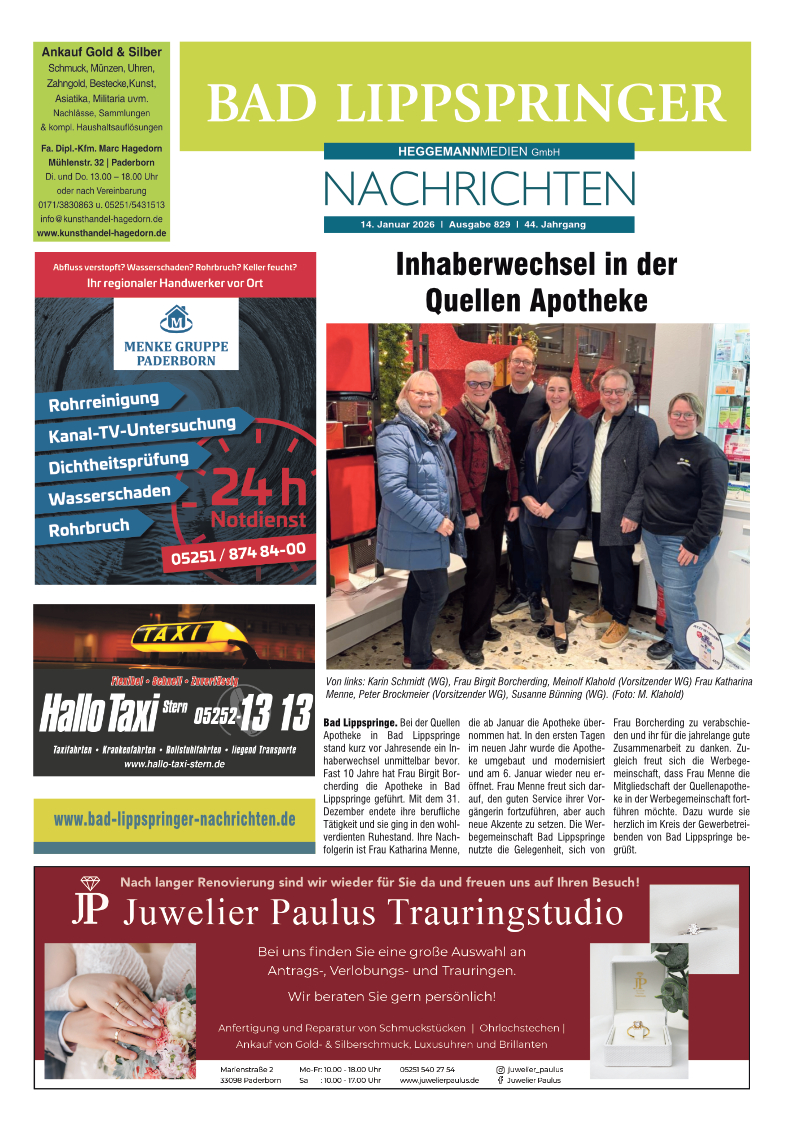 BLN 829 vom 14.01.2026