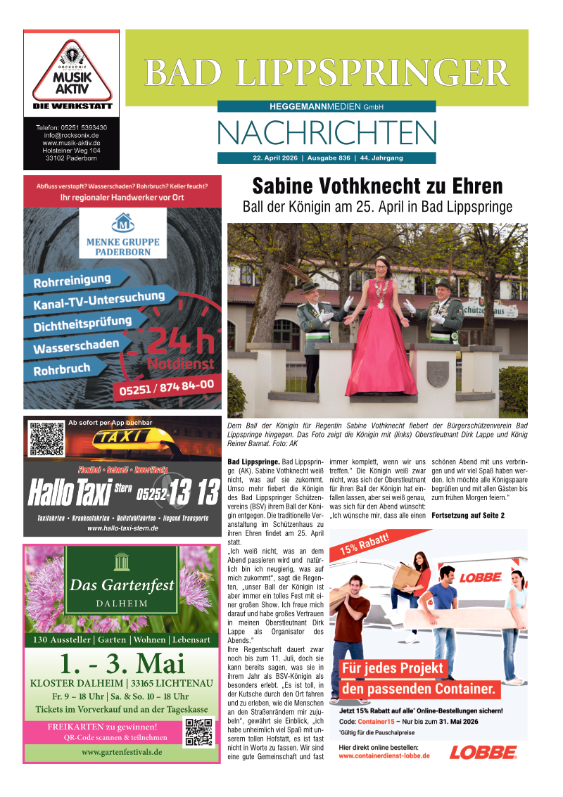 Bad Lippspringer Nachrichten Ausgabe 836